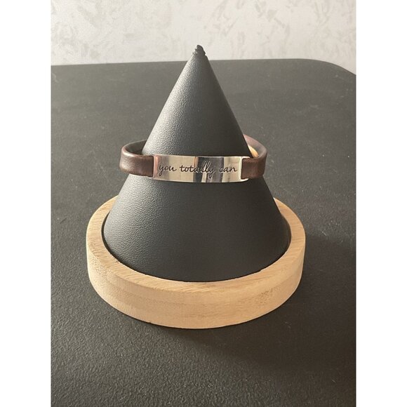 Inspirational Bracelet With "You Totally Can" Engraving & Heart Charm - Picture 1 of 5